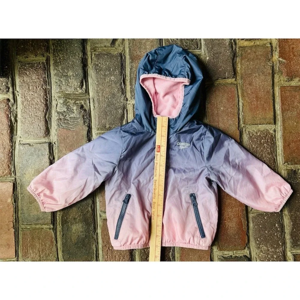 OshKosh B'gosh Baby Girls' Multicolor Hooded Fashion Jacket‎ coat 12months ombré